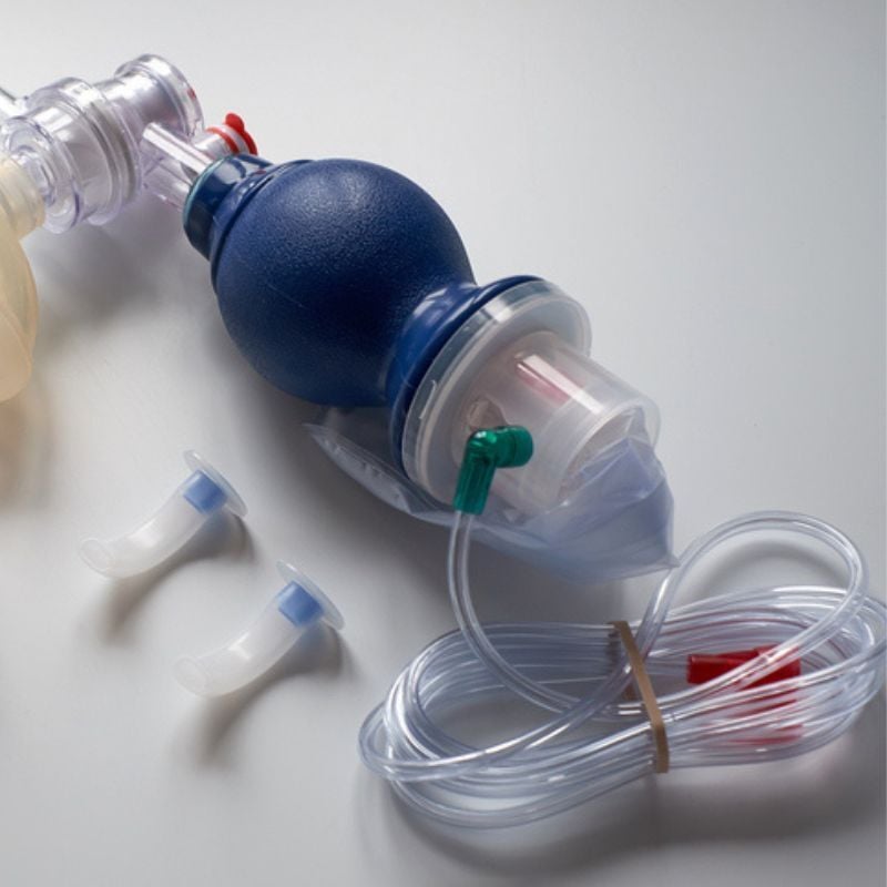 Oxygen supply tube and mask.