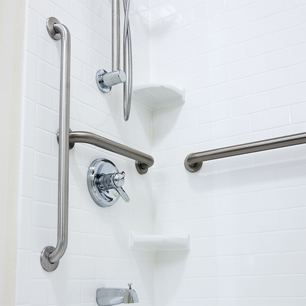 APA installed grab bar in shower