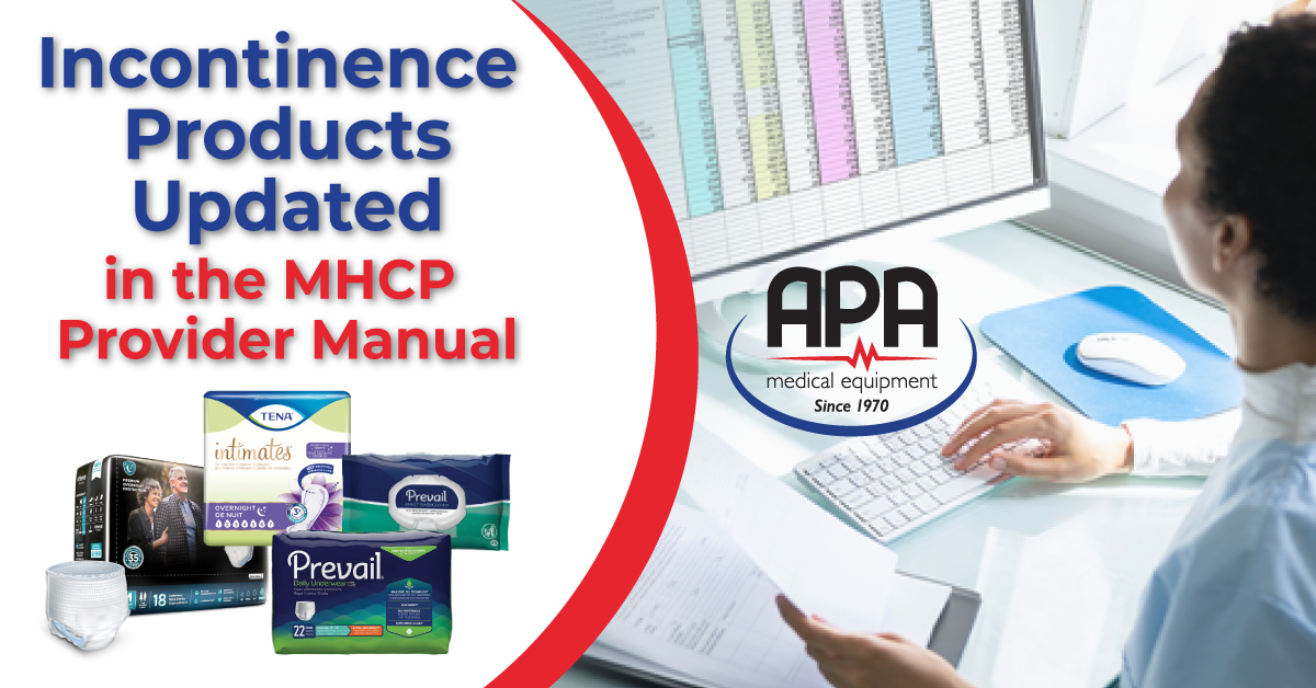 incontinence products updated in the MHCP provider manual
